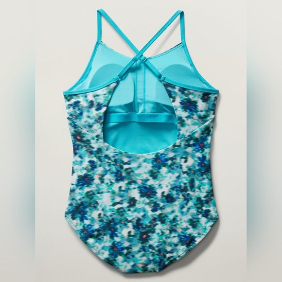 Kids Swim Floral Blue Swimsuit - Picture 2 of 9